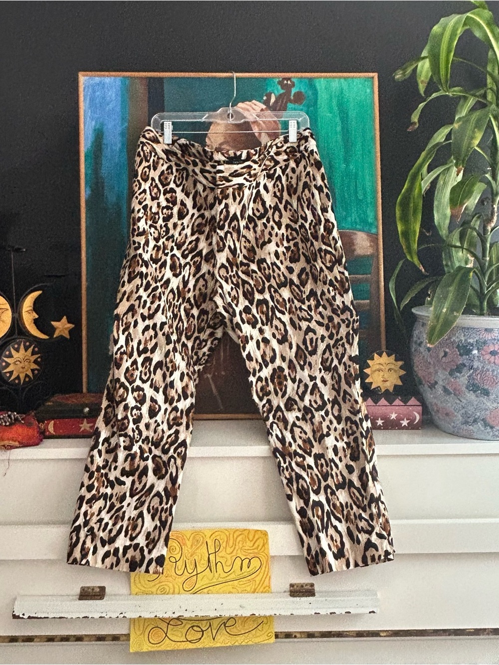 IMNYC Leopard Print Wide Leg Pants XL Animal Print Y2K Statement Trousers
